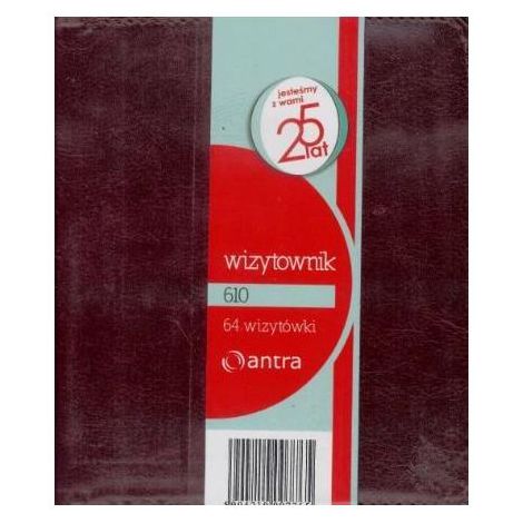 Wizytownik Antra dwuklatkowy 610 Brązowy, na 64 wizytówki